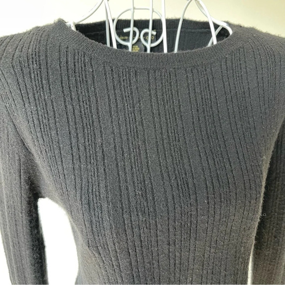 HOUSE OF HARLOW 1960 Black Crop Rib Top viscose blend Long Sleeve black M - Picture 8 of 8